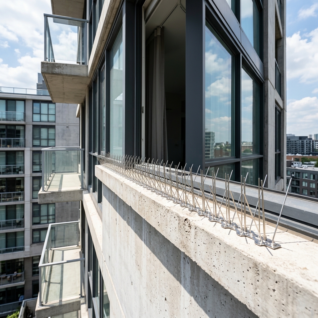 Bird netting spikes installation
